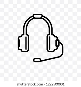 Earphone vector linear icon isolated on transparent background, Earphone transparency concept can be used for web and mobile