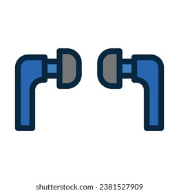 Earphone Vector Thick Line Filled Dark Colors Icons For Personal And Commercial Use.
