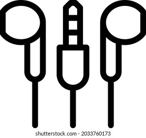 earphone vector thin line icon