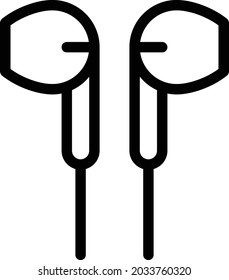 earphone vector thin line icon