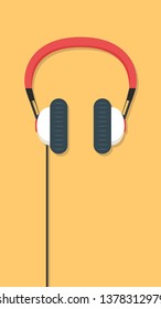 Earphone vector. wallpaper. free space for text. copy space.