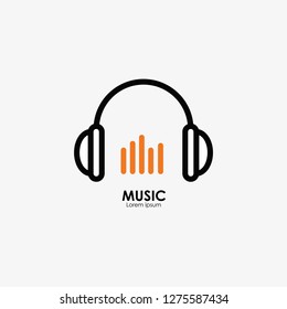 Earphone and wave logo