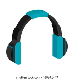 earphone wire music icon vector illustration design