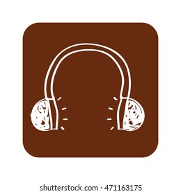 earphone wire music icon vector illustration design