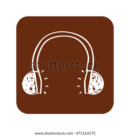 earphone wire music icon vector illustration design