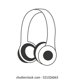 earphones audio device icon vector illustration design