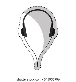 earphones audio device icon vector illustration design