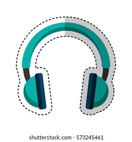earphones audio device icon vector illustration design
