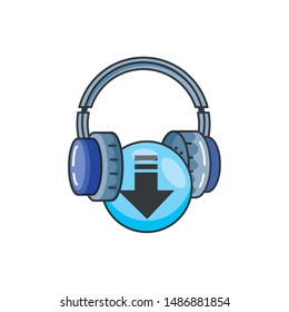 earphones audio device technology vector ilustration