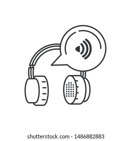 earphones audio device technology vector ilustration