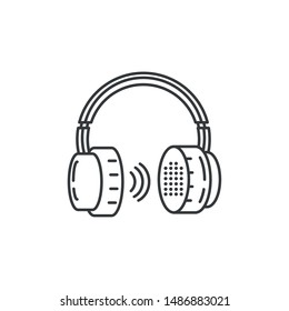 earphones audio device technology vector ilustration
