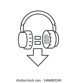 earphones audio device technology vector ilustration