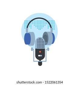 earphones audio device technology vector illustration design