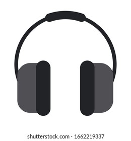 Kopfhörer-Audio-Flachbilddesign der Vektorillustration