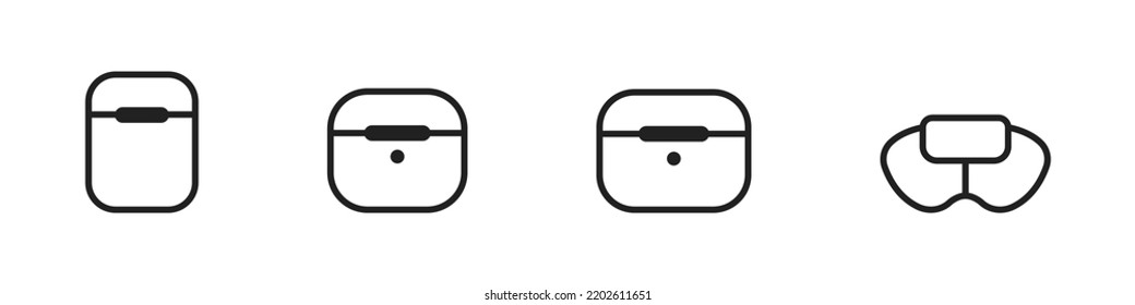 Earphones cases icon set. Vector illustration. EPS 10.