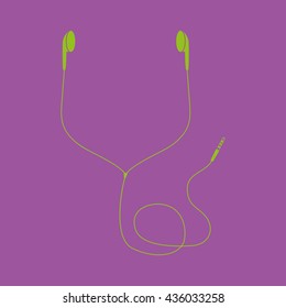 Earphones with connector icon