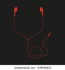Earphones with connector icon