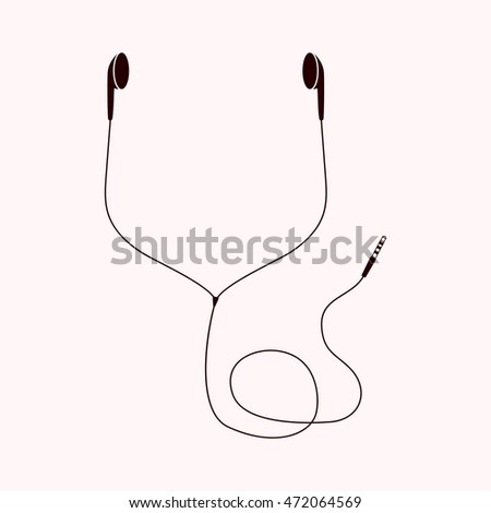 Earphones with connector icon