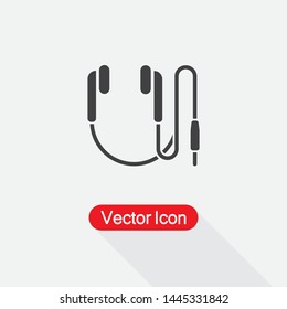 Earphones With Connector Icon Vector Illustration Eps10