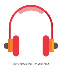 Earphones flat vector illustration on white background