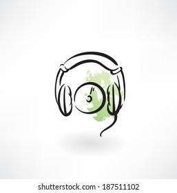 earphones grunge icon