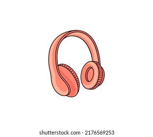 Earphones, headphones, music and musical, logo design. Sound, songs, device, audio, acoustic and stereo, vector design and illustration