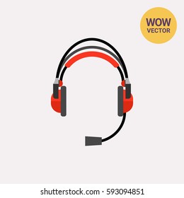 Earphones headset icon