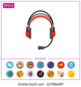 Earphones headset icon
