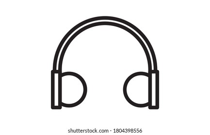 Earphones icon black sign on vector image
