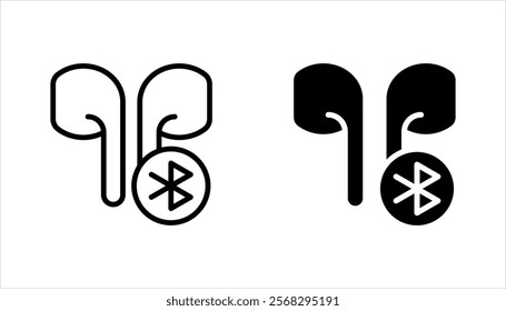 Earphones icon collection. Earbuds icons set. AirPods vector illustration on white background