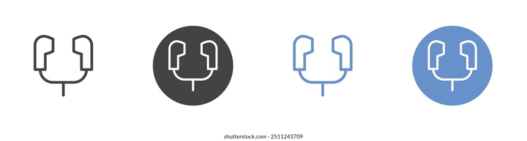 Icono de auriculares Conjunto plano en color blanco y negro