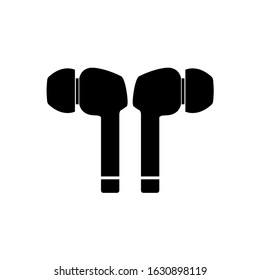 Earphones icon, logo isolated on white background. Headphones icon