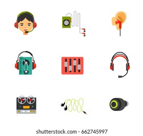 Earphones icon set