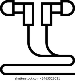 earphones icon. Thin linear style design isolated on white background