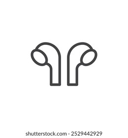 Earphones icon Thin outline art symbol