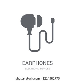 Earphones icon. Trendy Earphones logo concept on white background from Electronic Devices collection. Suitable for use on web apps, mobile apps and print media.