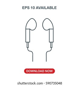 Earphones icon vector