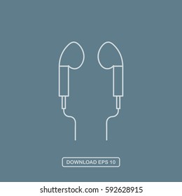 Earphones icon vector