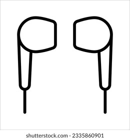 Ohrhörer-Symbol, Vektorgrafik auf weißem Hintergrund