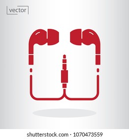 earphones icon - vector illustration EPS, flat design icon