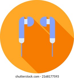 Imagen vectorial de icono de Earphones. También se puede usar para Noticias y Multimedia. Adecuado para aplicaciones móviles, aplicaciones web y medios impresos.