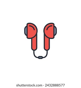 earphones icon. vector.Editable stroke.linear style sign for use web design,logo.Symbol illustration.