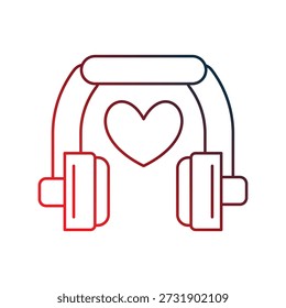 Ícone de fones de ouvido com ilustração de estoque de vetor de fundo branco
