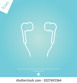 Earphones line icon