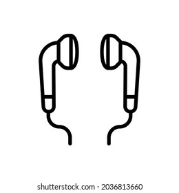 Ohrhörer-Linie-Symbol-Vektorgrafik-Vorlage