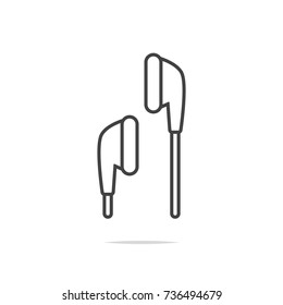 Earphones line icon vector transparent