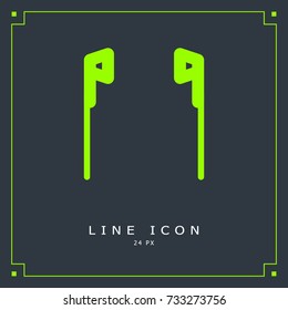Earphones minimal vector icon. Headphones flat line icon for websites and mobile minimalistic flat design.