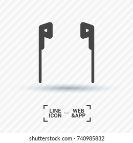 Earphones minimal vector icon. Headphones flat line icon for websites and mobile minimalistic flat design.
