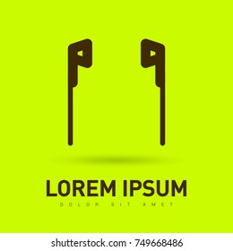 Earphones minimal vector icon. Headphones flat line icon for websites and mobile minimalistic flat design.