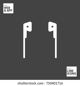 Earphones minimal vector icon. Headphones flat line icon for websites and mobile minimalistic flat design.